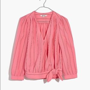 Madewell wrap top in Cecilia stripe NWT
